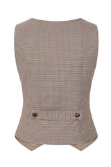 Hallie houndstooth waistcoat Brown