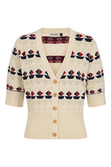 KITTY SAIL CARDIGAN White