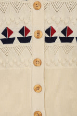 KITTY SAIL CARDIGAN White