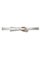 BANNED Gold Rush Belt   Retro and Rockabilly Slim Adjustable Bow Belt Silver
