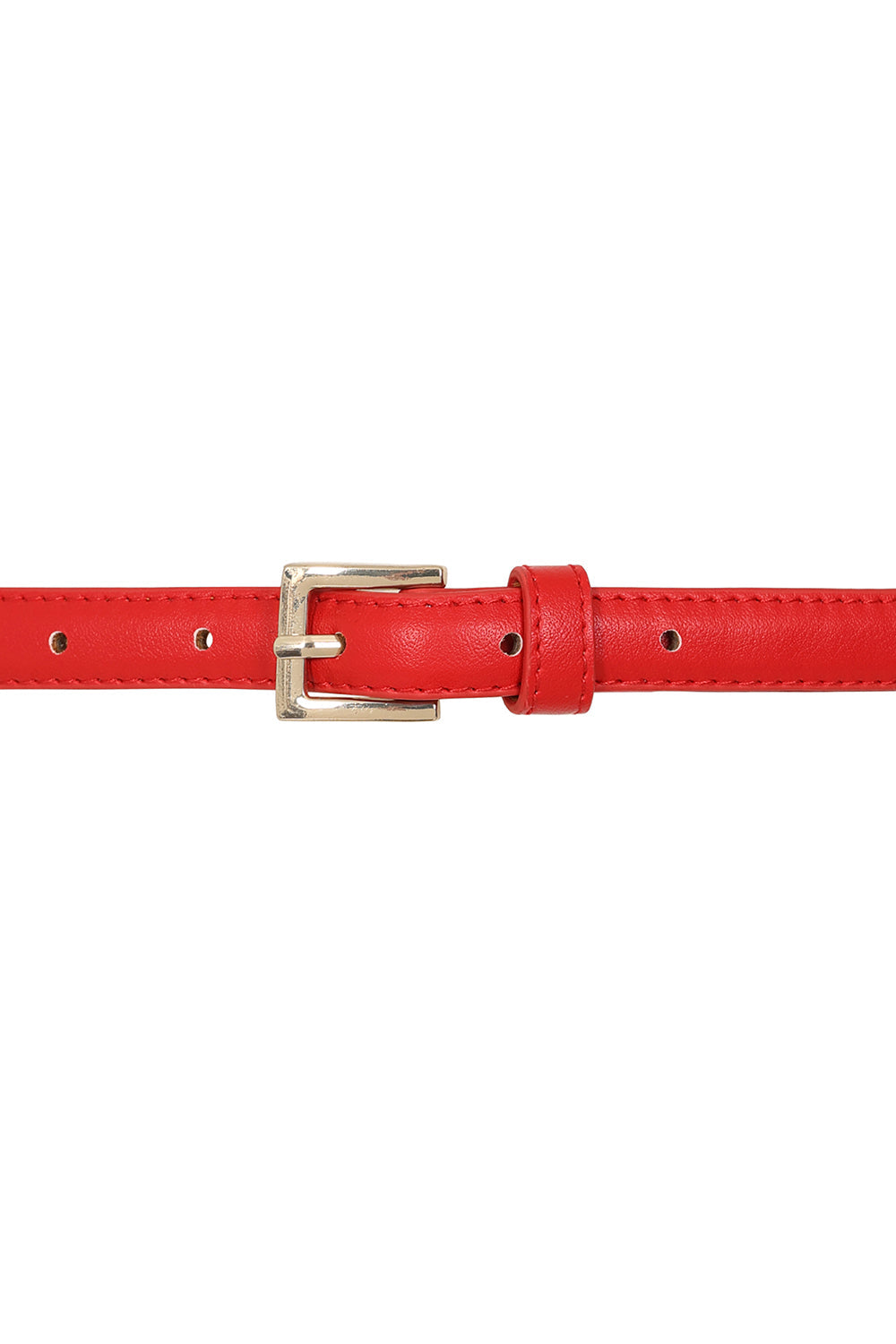 BANNED Kate Belt   Classic Retro Slim Belt with Buckle Closure Red