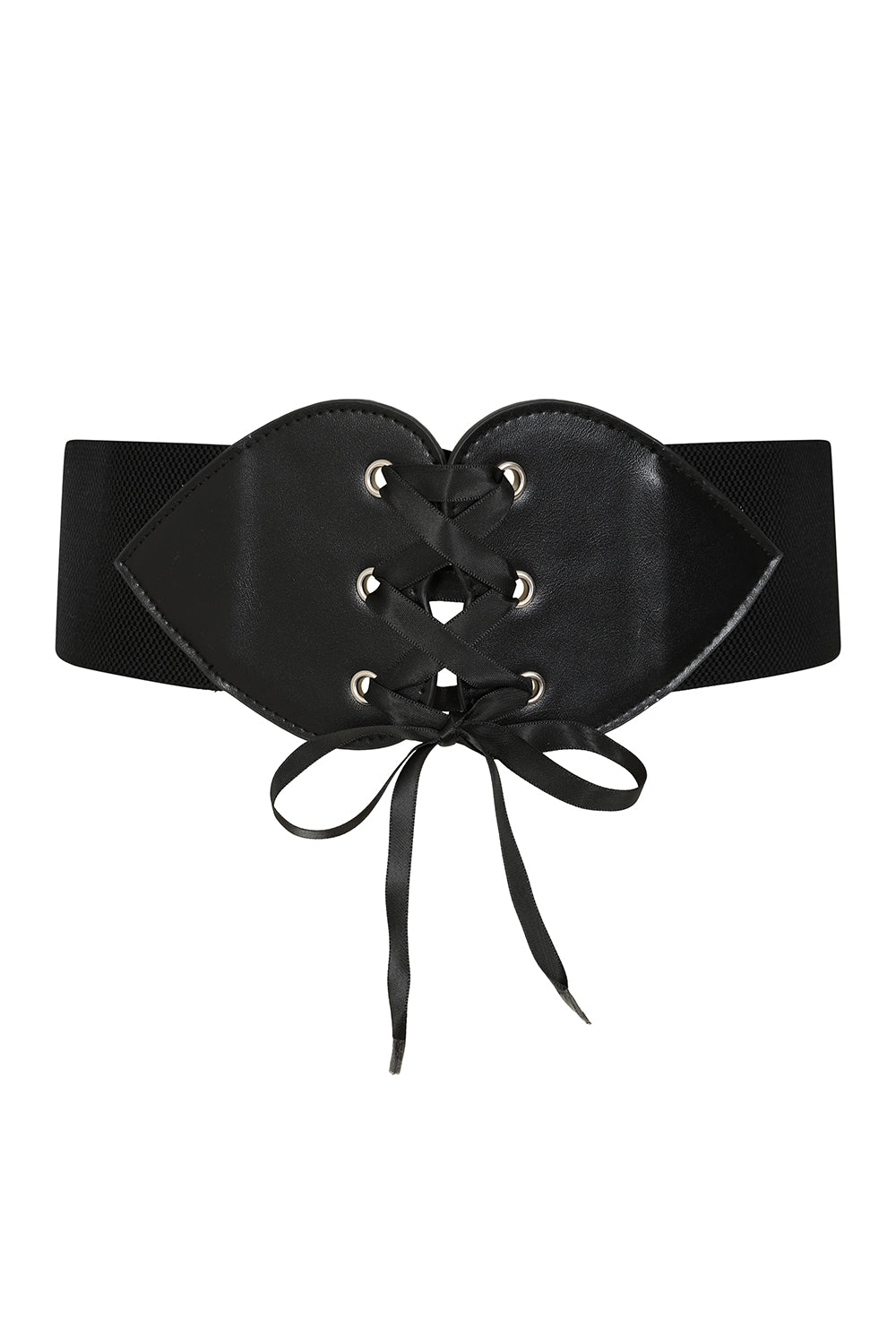 BANNED Sweetheart Elastic Belt   Retro and Rockabilly Laced Heart Elasticated Belt Black