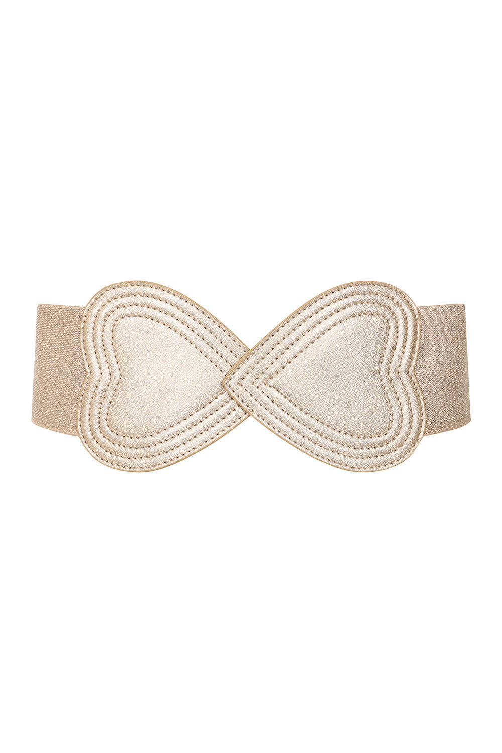 BANNED Heartbeat Elastic Belt   Retro and Rockabilly Heart Elasticated Belt Gold