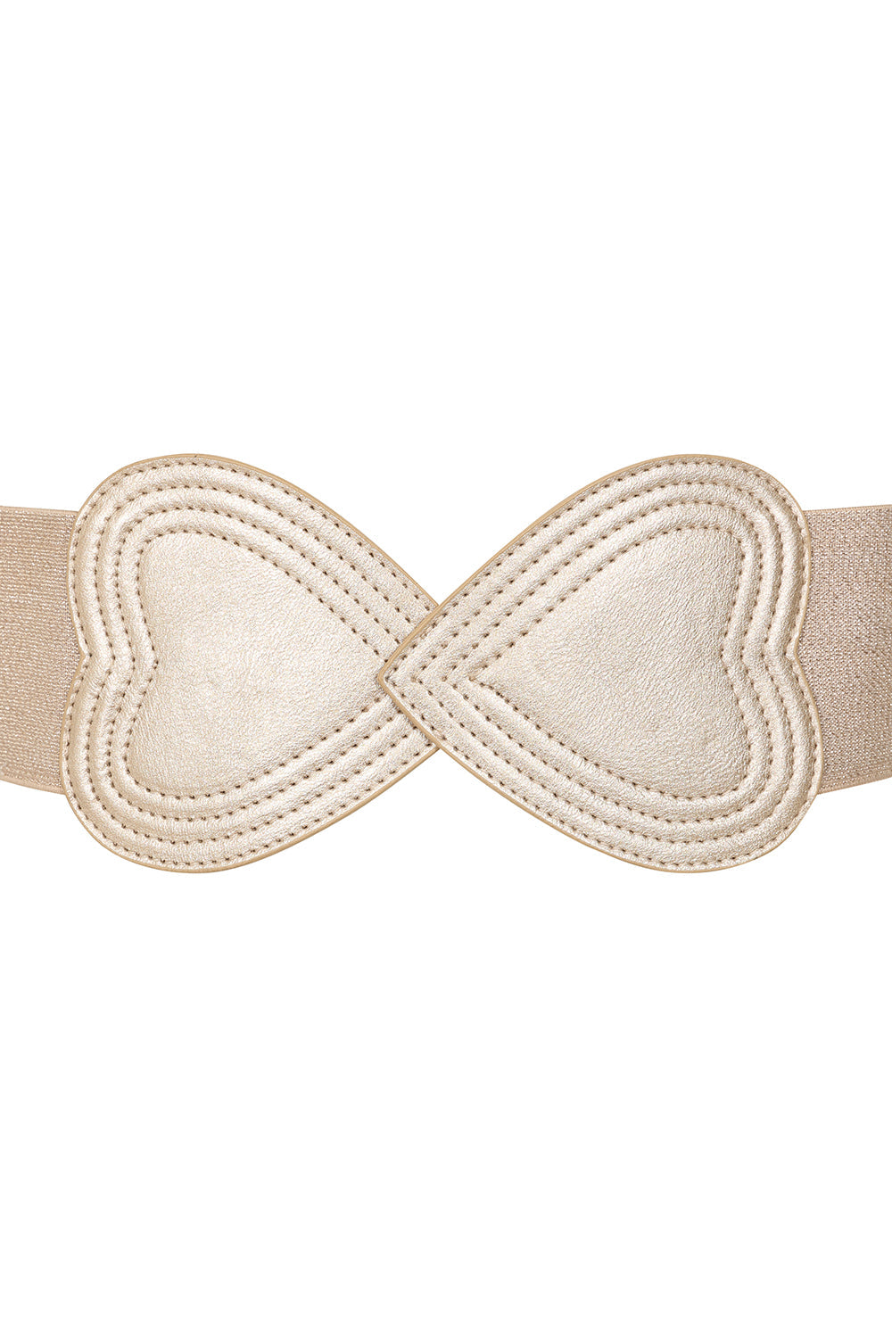 BANNED Heartbeat Elastic Belt   Retro and Rockabilly Heart Elasticated Belt Gold