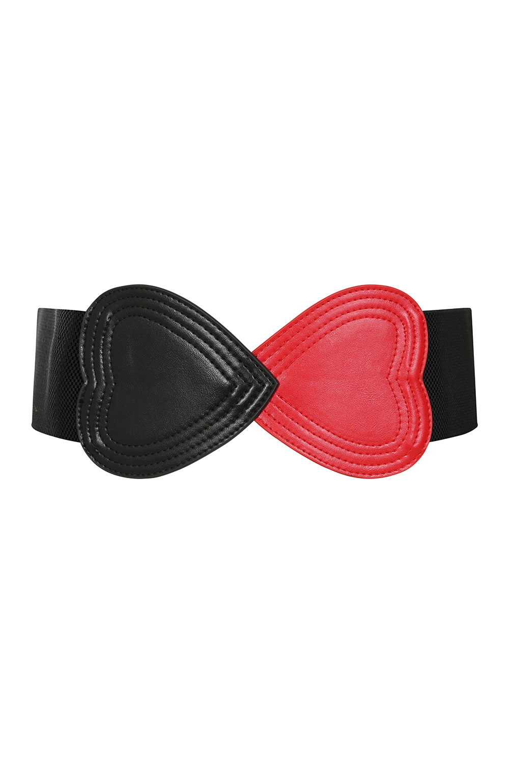 BANNED Heartbeat Elastic Belt   Retro and Rockabilly Heart Elasticated Belt Red/Black
