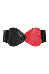 BANNED Heartbeat Elastic Belt   Retro and Rockabilly Heart Elasticated Belt Red/Black