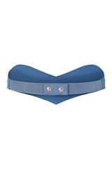 BANNED Marilou Swallow Belt   Retro Embroidered Denim Belt with Swallow Design Blue