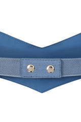 BANNED Marilou Swallow Belt   Retro Embroidered Denim Belt with Swallow Design Blue