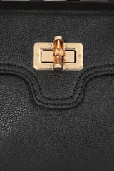 BANNED Aurora Bamboo Handle Handbag | 1950s-Inspired Sustainable Fashion-Black-One Size-EU