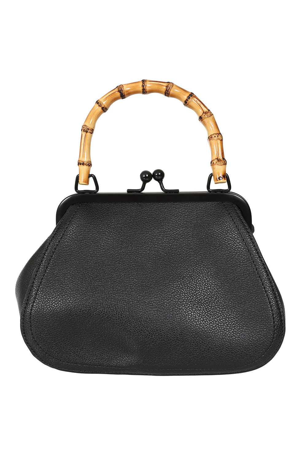 BANNED Aurora Bamboo Handle Handbag | 1950s-Inspired Sustainable Fashion-Black-One Size-EU