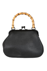 BANNED Aurora Bamboo Handle Handbag | 1950s-Inspired Sustainable Fashion-Black-One Size-EU