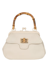 BANNED Aurora Bamboo Handle Handbag | 1950s-Inspired Sustainable Fashion-Cream-One Size-EU