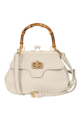 BANNED Aurora Bamboo Handle Handbag | 1950s-Inspired Sustainable Fashion-Cream-One Size-EU
