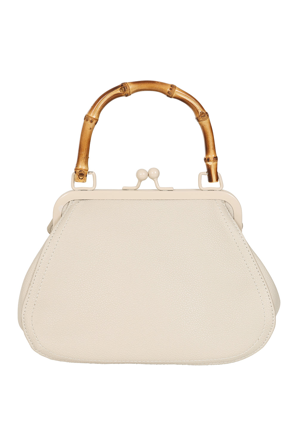 BANNED Aurora Bamboo Handle Handbag | 1950s-Inspired Sustainable Fashion-Cream-One Size-EU