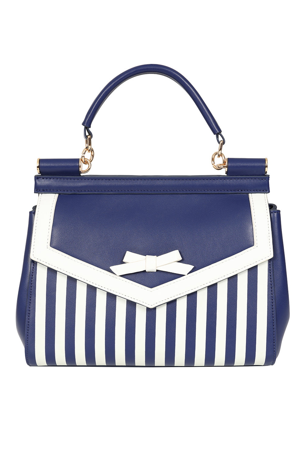 BANNED Ravello Nautical Stripe Handbag | 1940s-Inspired Maritime Style-Navy-One Size-EU