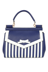 BANNED Ravello Nautical Stripe Handbag | 1940s-Inspired Maritime Style-Navy-One Size-EU