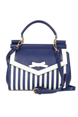 BANNED Ravello Nautical Stripe Handbag | 1940s-Inspired Maritime Style-Navy-One Size-EU