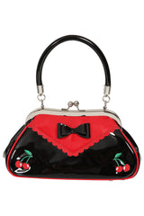 BANNED Billie Jean Lacquer Cherry Handbag | Rockabilly Pin-up Style-Red/Black-One Size-EU