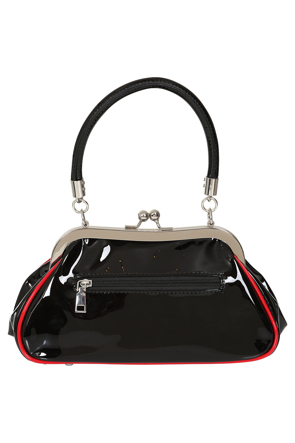 BANNED Billie Jean Lacquer Cherry Handbag | Rockabilly Pin-up Style-Red/Black-One Size-EU