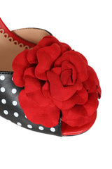 KELLY LEE PIN UP PEEP TOE Black/Red