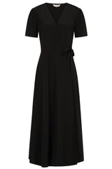 Carol wrap midi dress Black