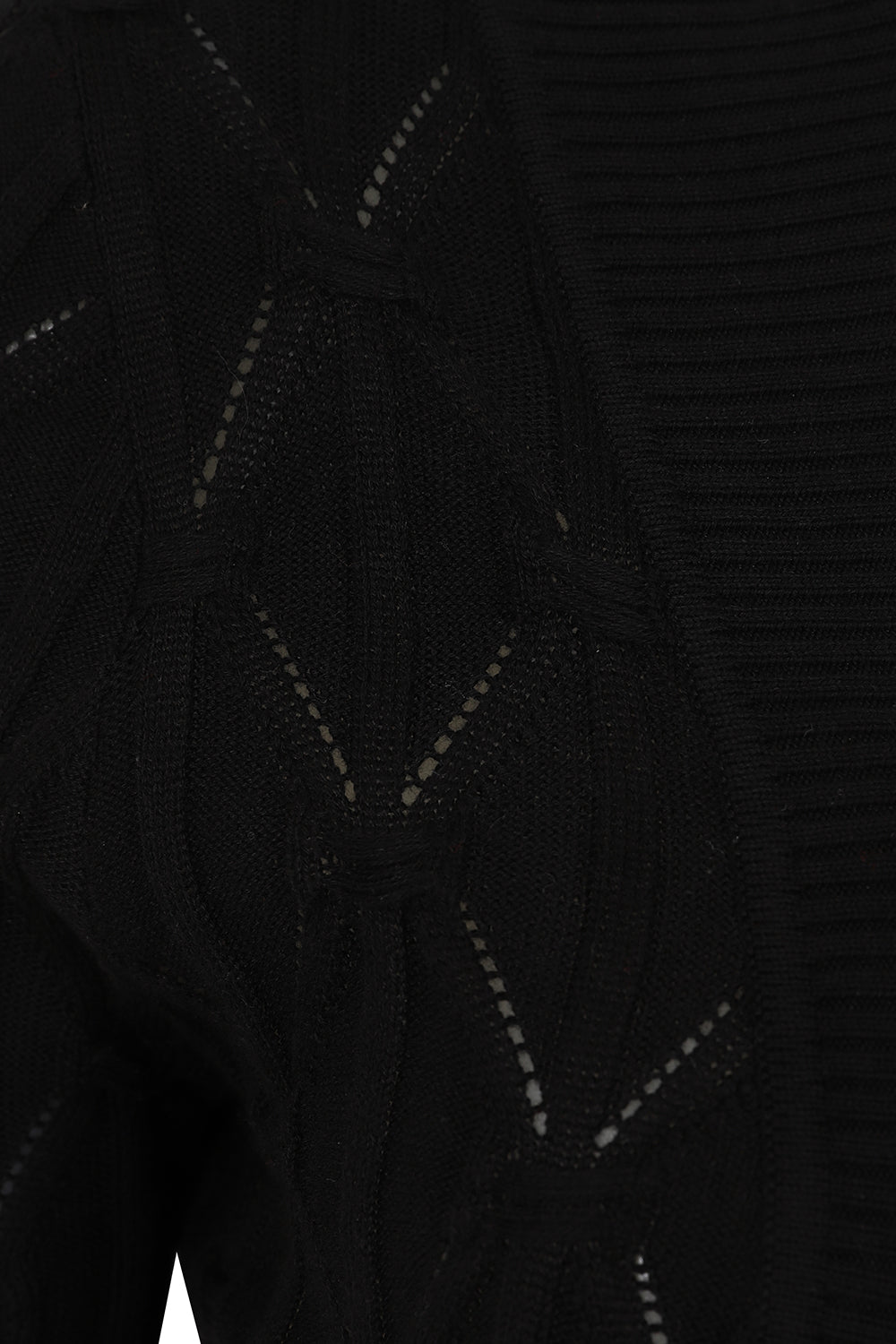 BANNED RETRO Eden Diamond Knit bolero Black