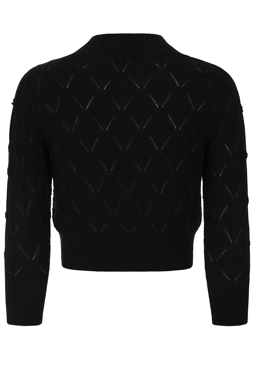 BANNED RETRO Eden Diamond Knit bolero Black