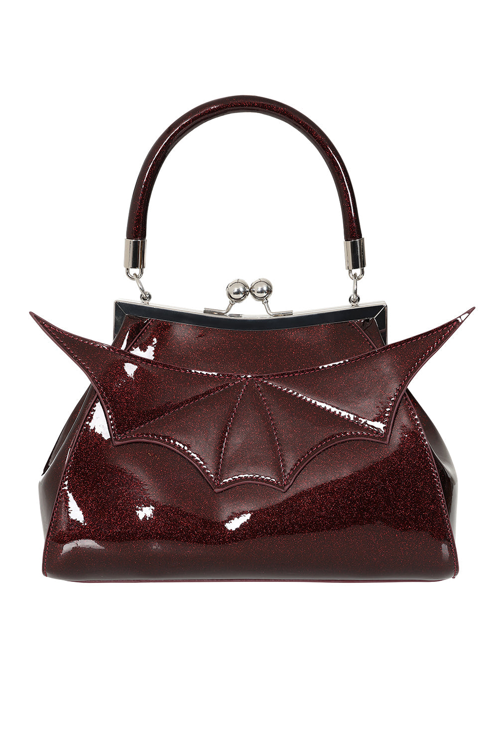 Burgundy ELVIRA SHIMMER HANDBAG