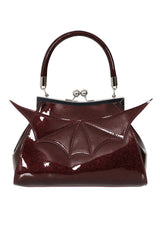 Burgundy ELVIRA SHIMMER HANDBAG