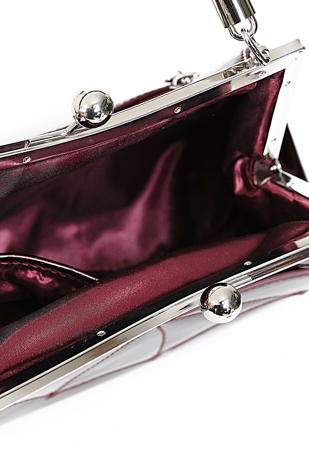 Burgundy ELVIRA SHIMMER HANDBAG