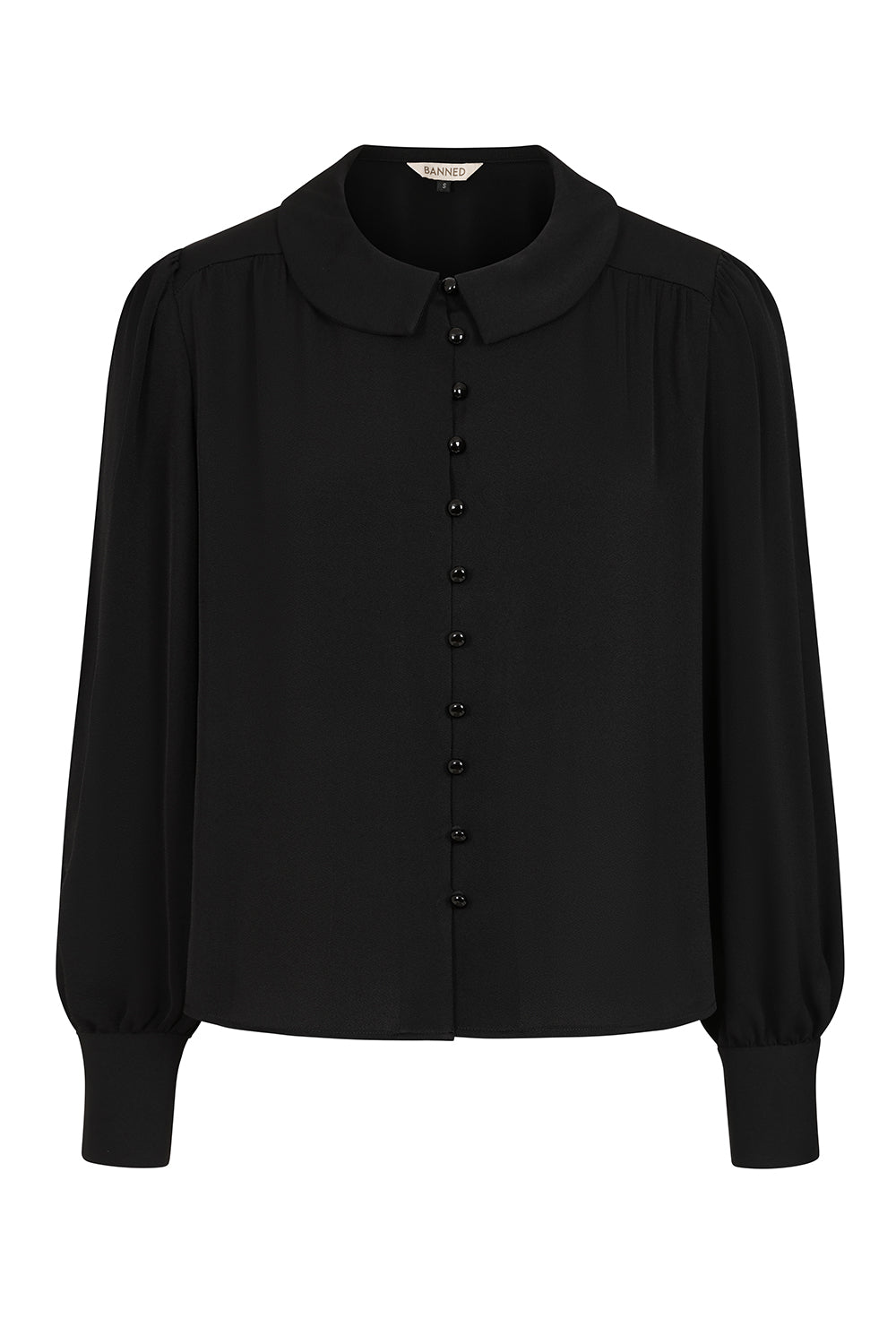 Banned Victoria 40s Victorian Blouse - Vintage Style Button Front Flowing Top