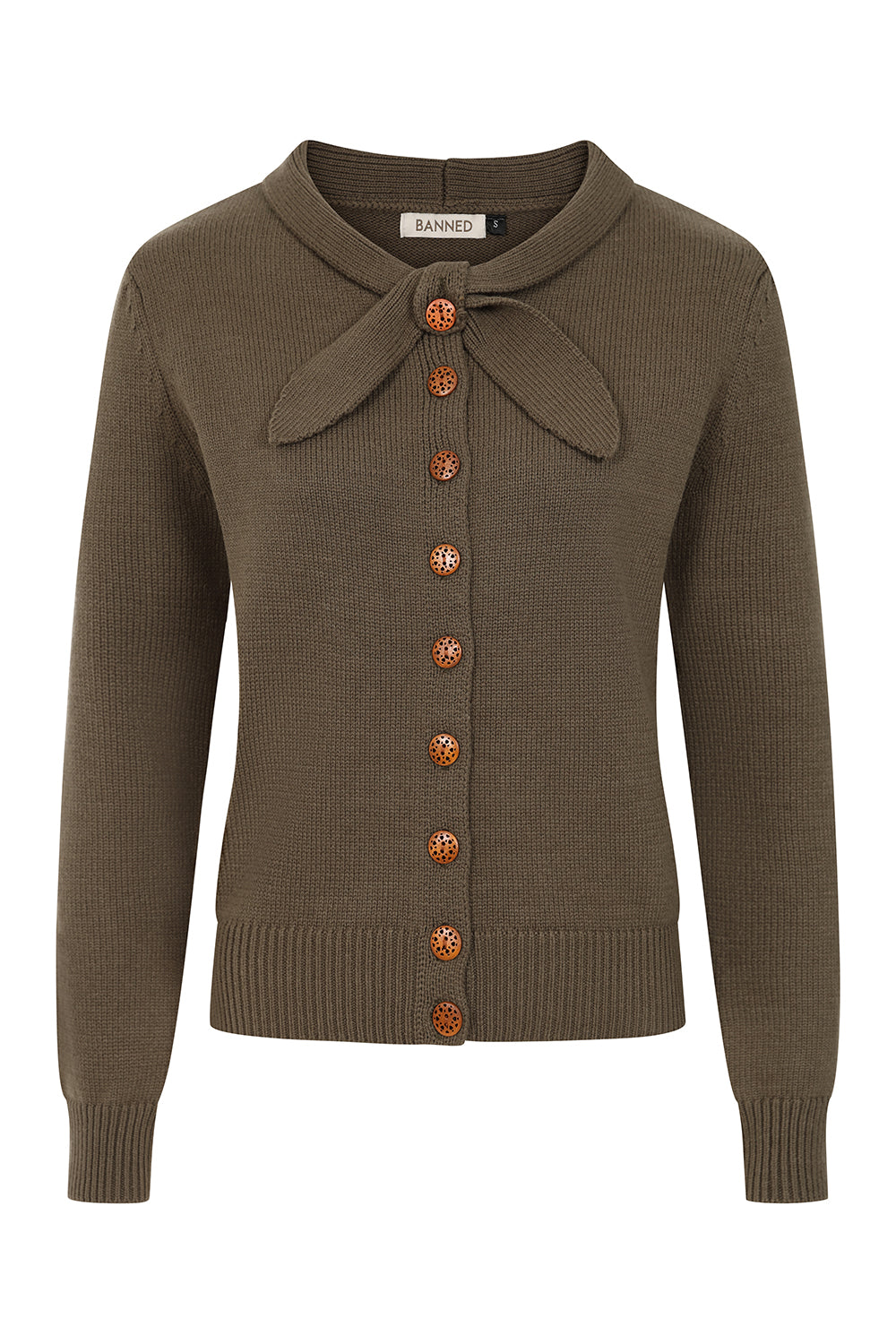 1940's Banned Retro Katy Knot Burgundy knit cardigan