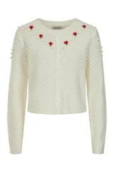 Banned Amelie Austrian Cardigan - 40s Style Pom Pom Embroidered Sweater