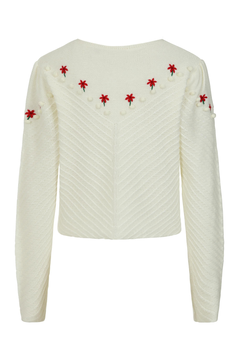Banned Amelie Austrian Cardigan - 40s Style Pom Pom Embroidered Sweater