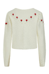 Banned Amelie Austrian Cardigan - 40s Style Pom Pom Embroidered Sweater
