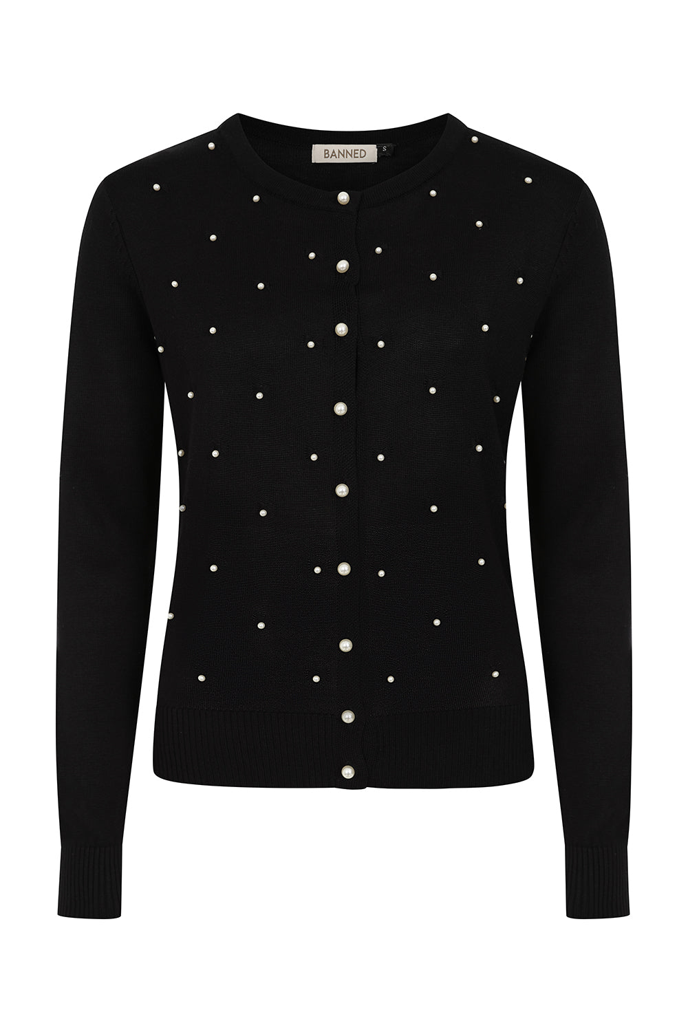 1950's Banned Retro Black Pearl Cardigan
