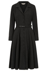 BANNED Retro Marigold Button-Up Dress with Belt and Pockets