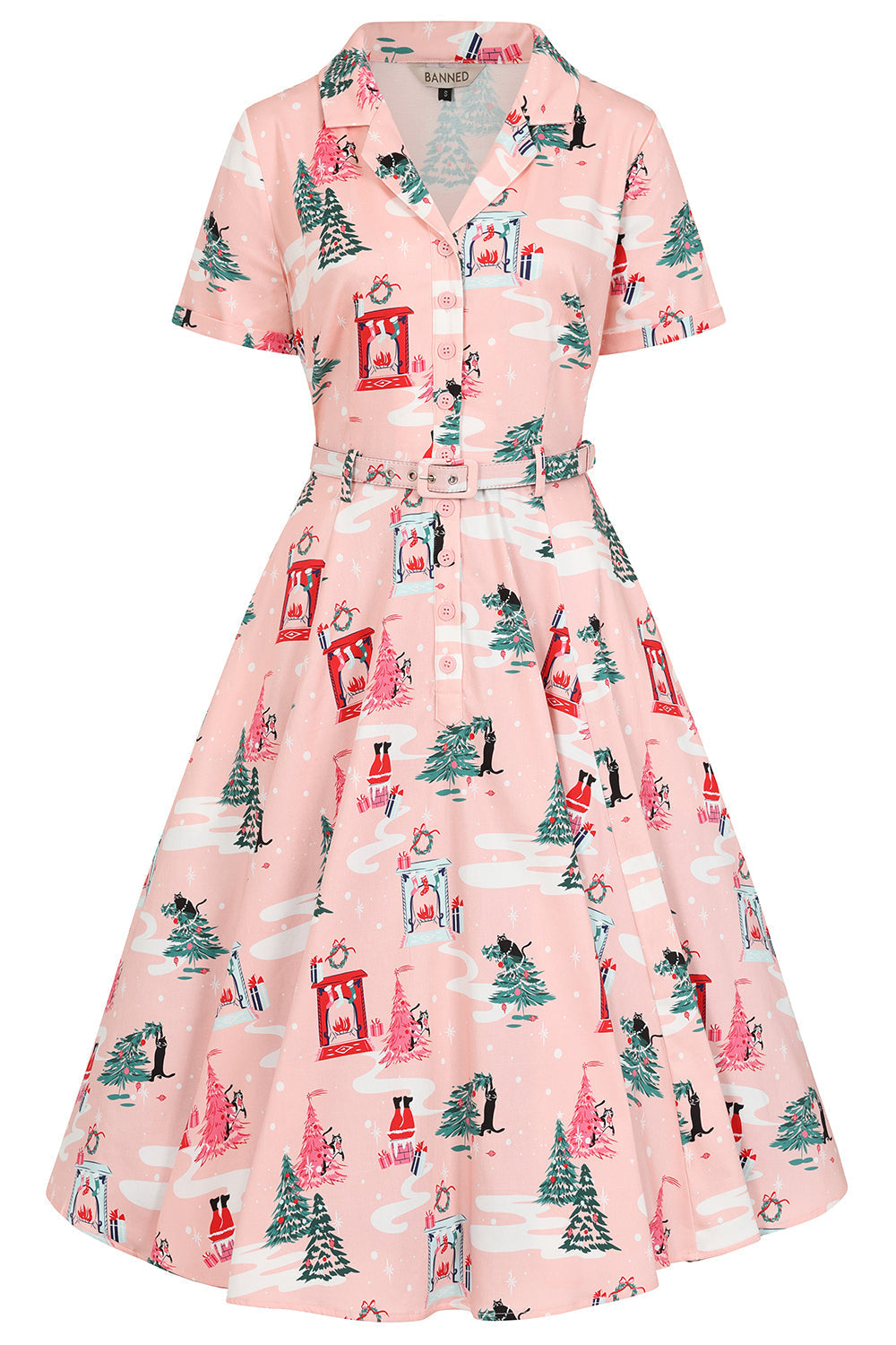 BANNED Retro Bella Puurfect Christmas Swing Dress with Pockets