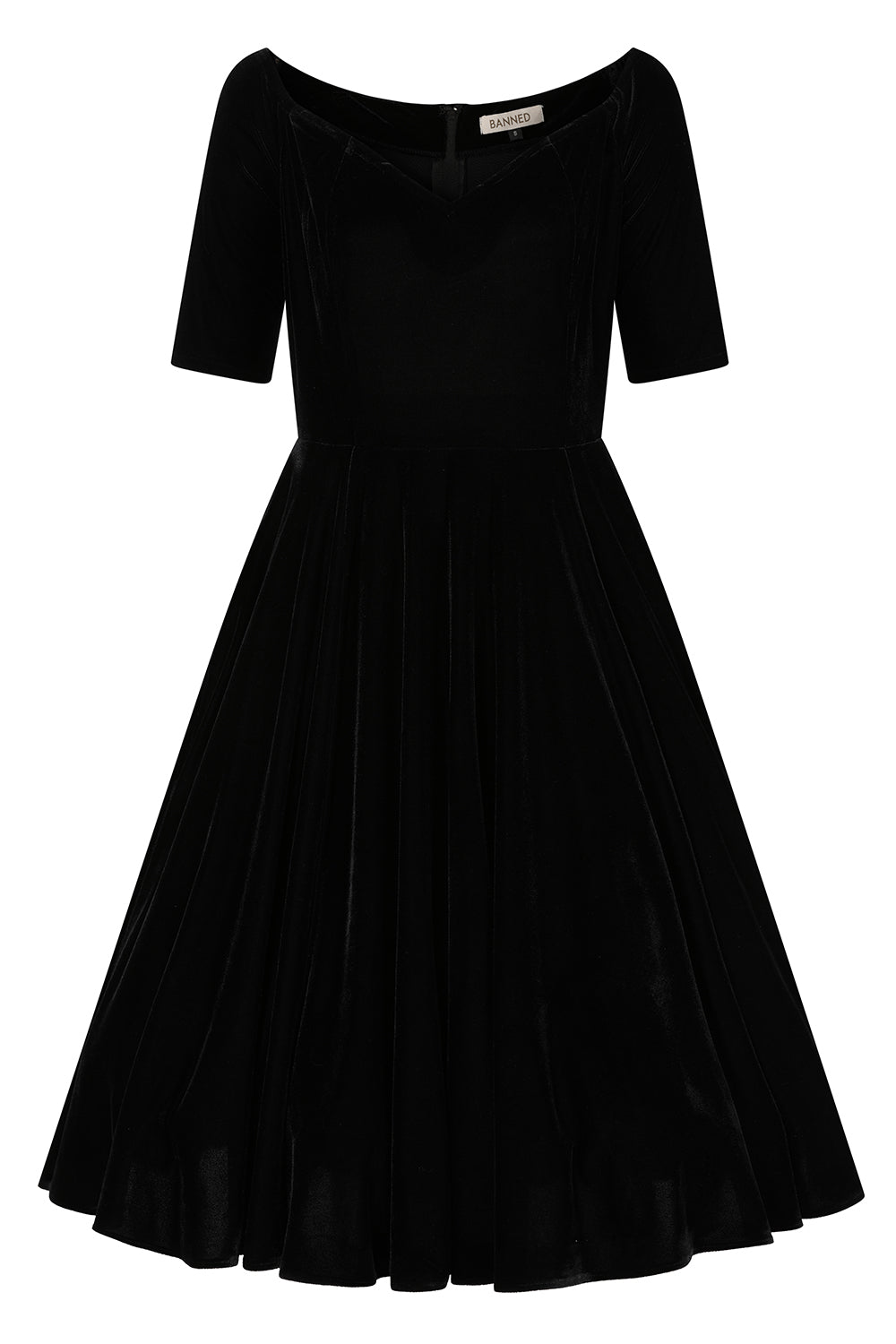 BANNED Retro Amalia Off-Shoulder Velvet Swing Dress