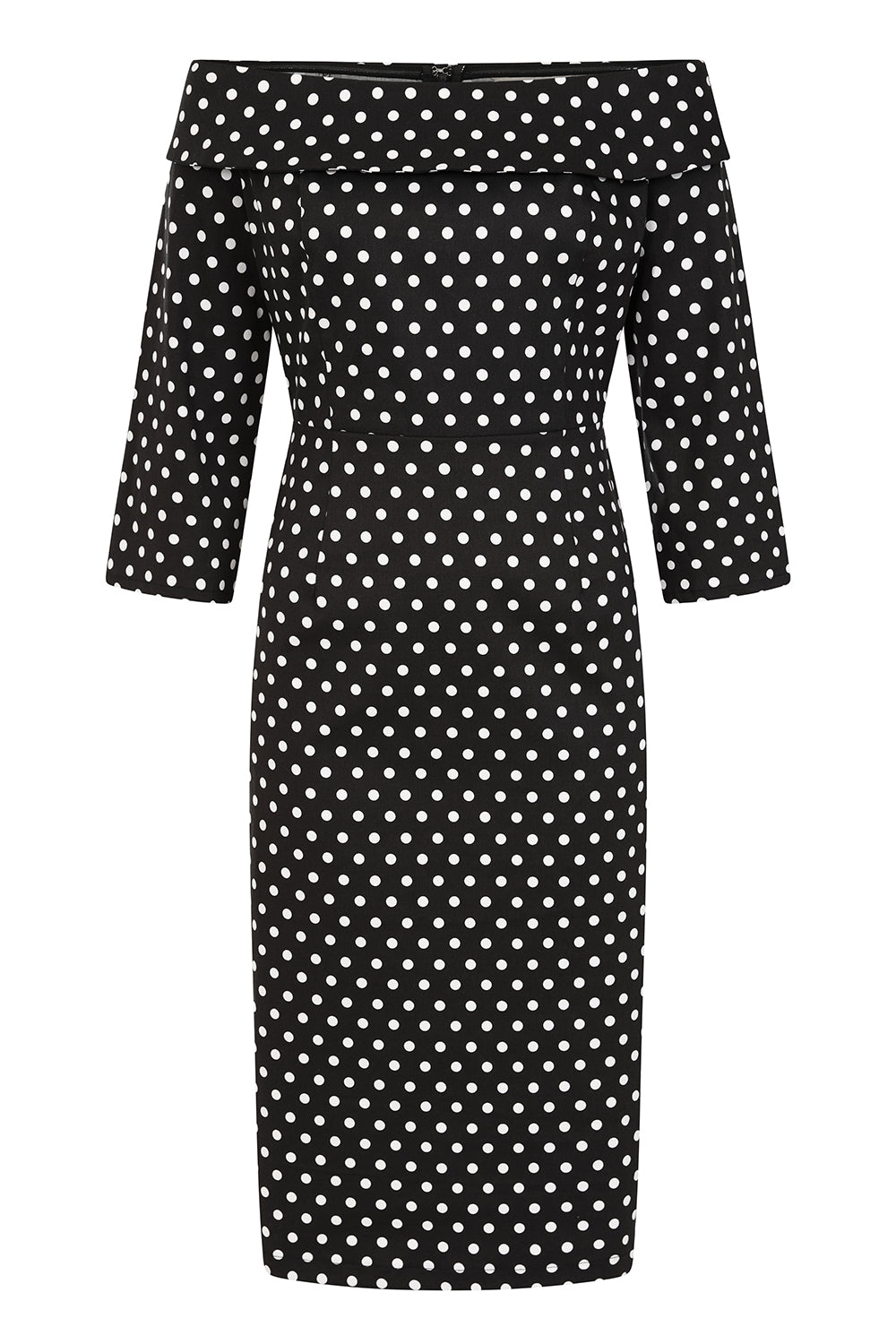 BANNED RETRO Terry Polka Dot BLACK Pencil Dress