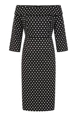 BANNED RETRO Terry Polka Dot BLACK Pencil Dress
