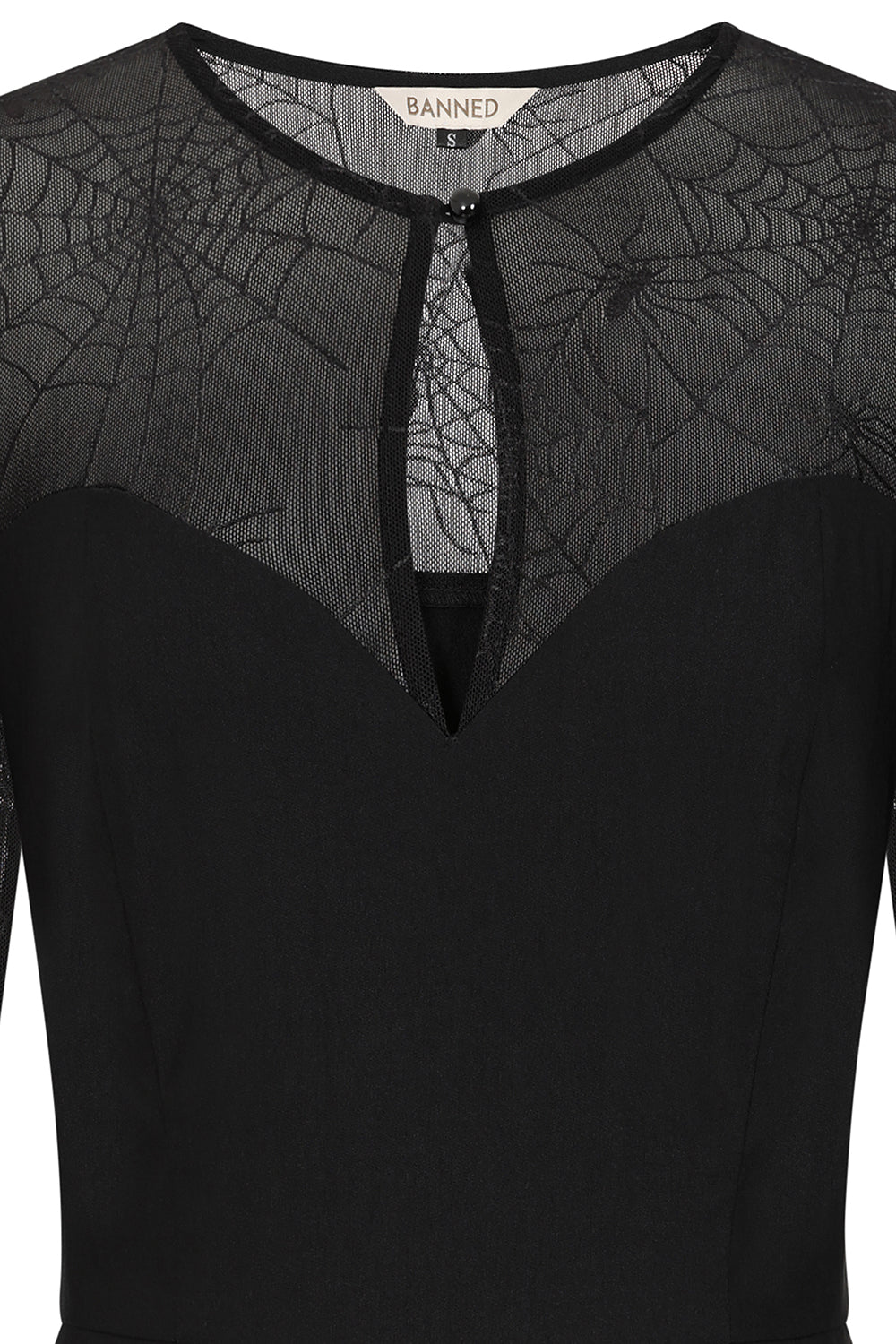 BANNED Elvira Gothic Spiderweb Maxi Dress with Mesh Sleeves