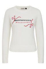 Banned Natalia Christmas Carol Jumper - 50s Style Embroidered Holiday Sweater