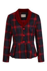 Banned Simona Check Blazer - 50s Style Plaid Fitted Suit Jacket