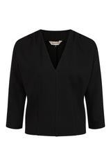 Banned Gilda Jersey Top - 50s Style Gathered Shoulder V-Neck