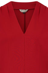 Banned Gilda Jersey Top - 50s Style Gathered Shoulder V-Neck