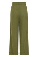 Banned Retro 1950's Style Bonnie Check Green Trouser