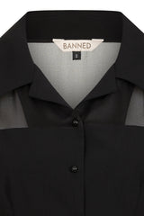 Banned Retro 1950's Mina Black blouse