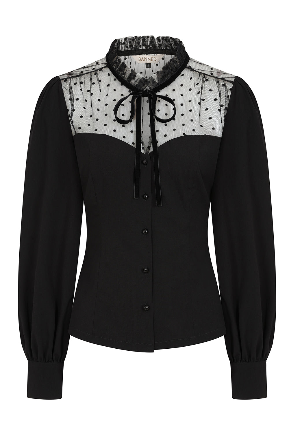 Banned Retro 1950's Luna Black blouse
