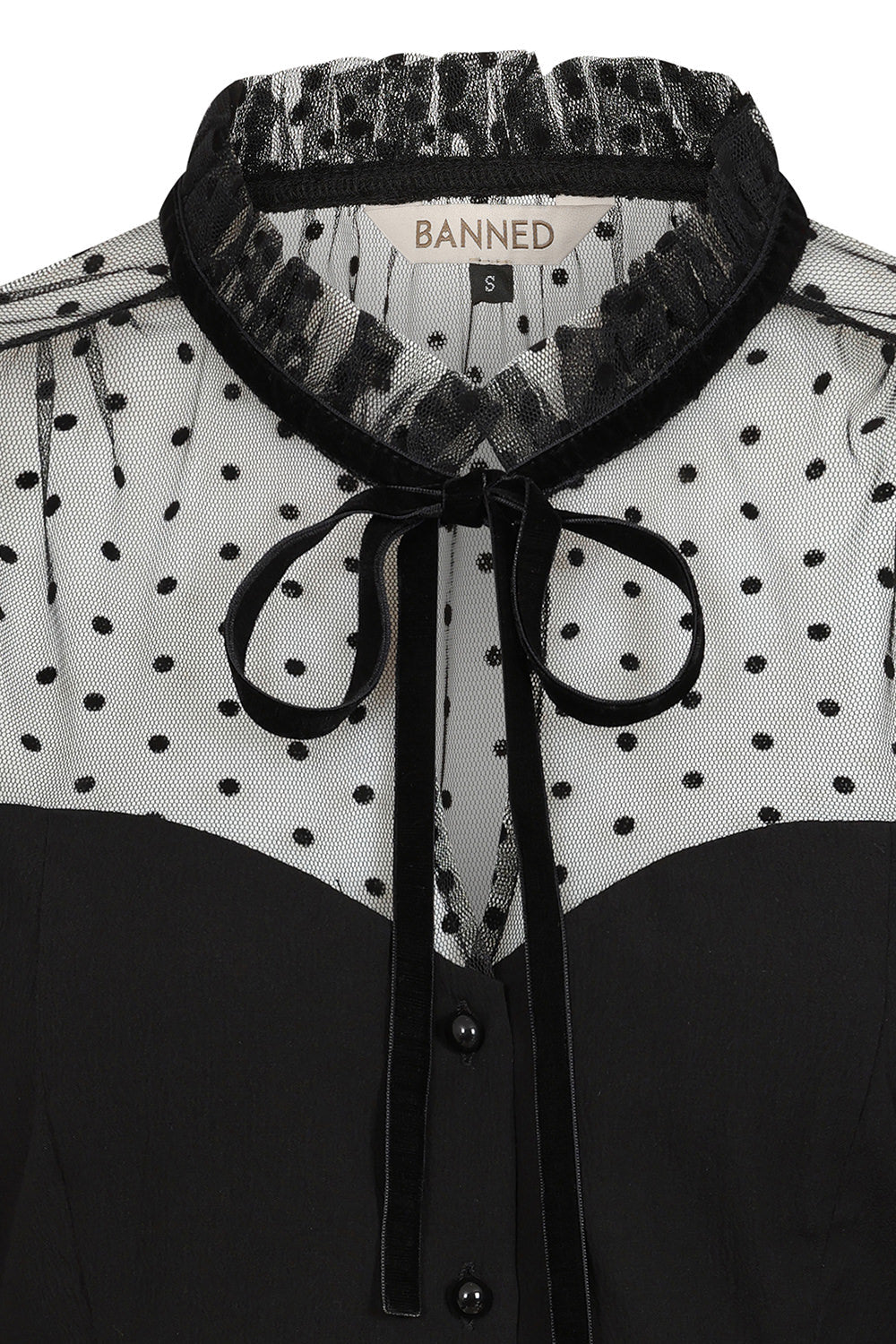 Banned Retro 1950's Luna Black blouse